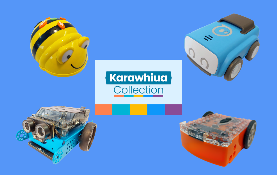 Images of coding robots from the Karawhiua Collection