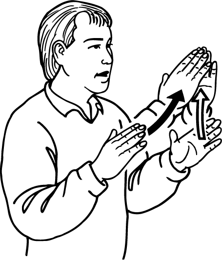 NZ Sign Language drawing of the motion for 'mountain'