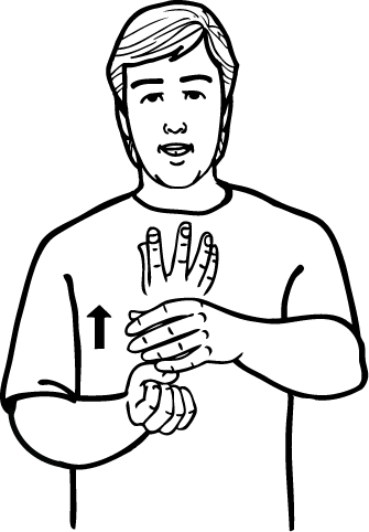 NZ Sign Language drawing of the motion for 'spring'